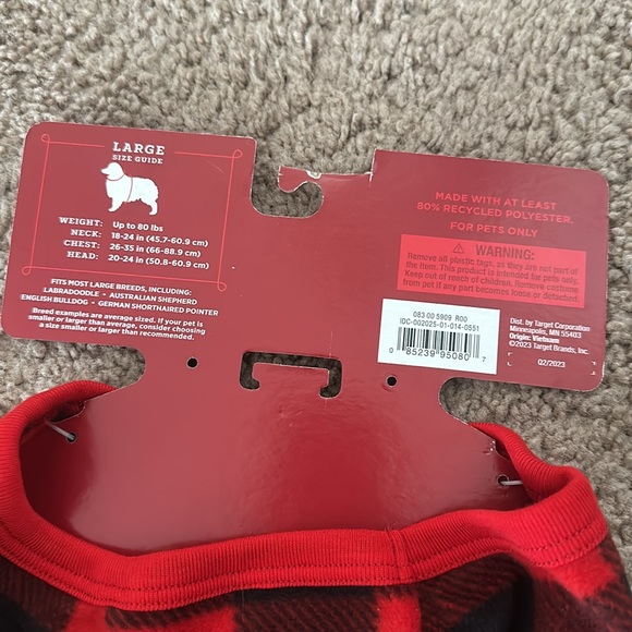 Buffalo Plaid Large Dog PJs - Picture 4 of 4